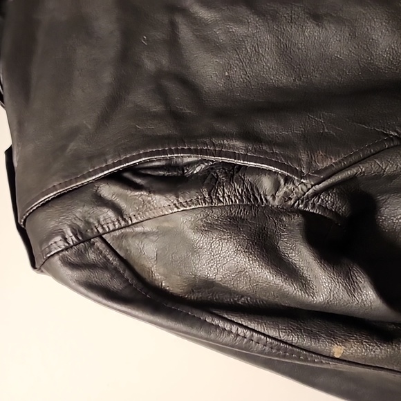 Leather motorcycle jacket By Contempo Casuals 1990 or so  Small - Picture 10 of 17